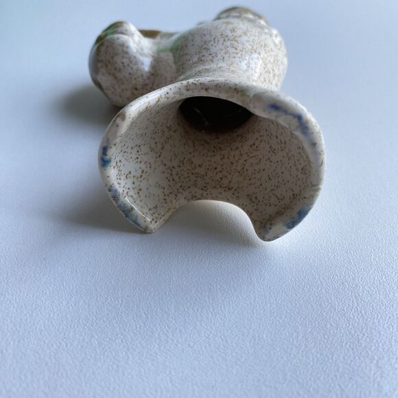 Vintage Glazed Ceramic Lufkin Pottery Rooster Chicken‎ Figurine White Gold - Picture 5 of 6